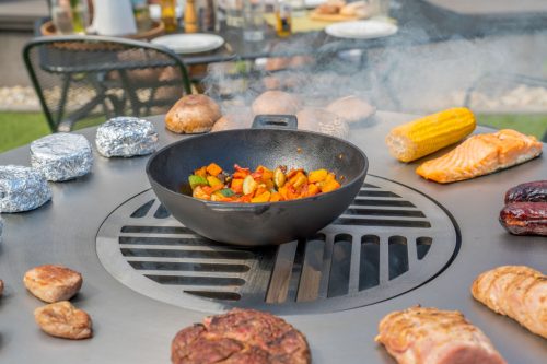 G21 Grillező szerszámok G21 wok grill serpenyő, öntöttvas