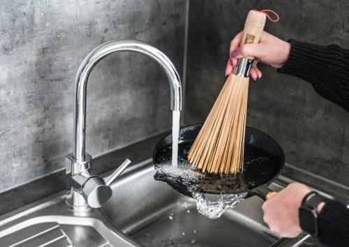 Grillszerszám G21 -bambusz kefe, serpenyők tisztításához