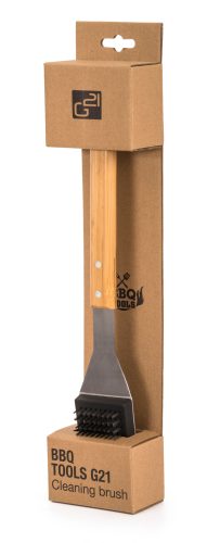 Grillezőeszköz G21 tisztítókefe fa nyéllel