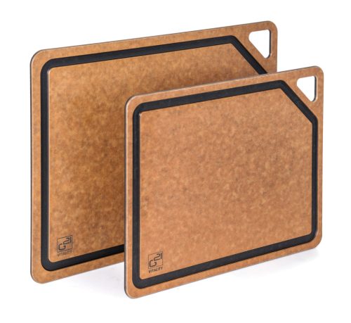 G21 EcoCut vágódeszka természetes cellulózból – 2 db-os készlet, barna