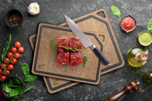 G21 EcoCut vágódeszka természetes cellulózból – 2 db-os készlet, barna