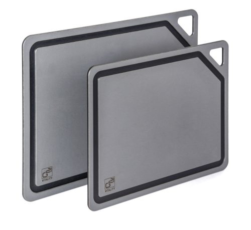 G21 EcoCut szeletelődeszka természetes cellulózból – 2 darabos készlet, grafit színben