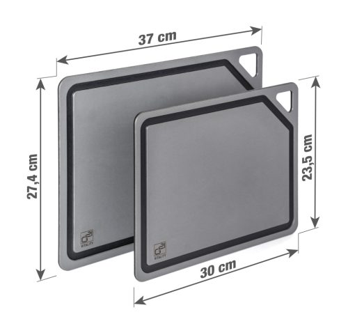 G21 EcoCut szeletelődeszka természetes cellulózból – 2 darabos készlet, grafit színben