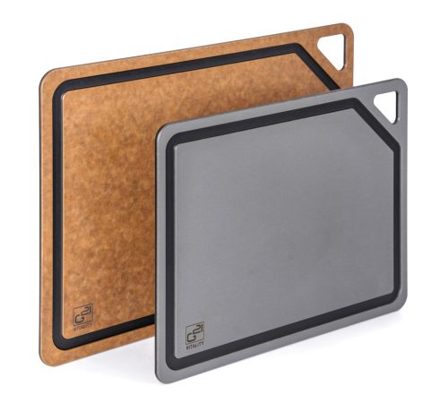 G21 EcoCut szeletelődeszka természetes cellulózból – 2 darabos készlet, barna/grafit színben