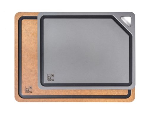 G21 EcoCut szeletelődeszka természetes cellulózból – 2 darabos készlet, barna/grafit színben