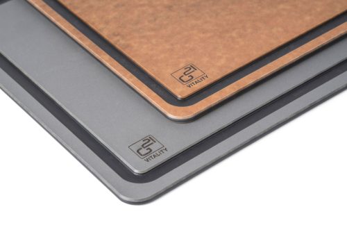 G21 EcoCut szeletelődeszka természetes cellulózból – 2 darabos készlet, grafit/barna színben