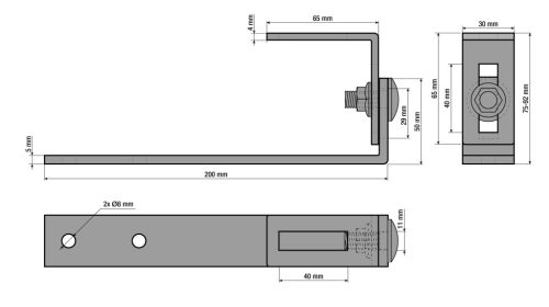 G21 J típusú tetőhorog, állítható