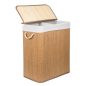   G21 bambusz szennyeskosár,105 l kapacitású, fehér betéttel, elválasztó elemekkel