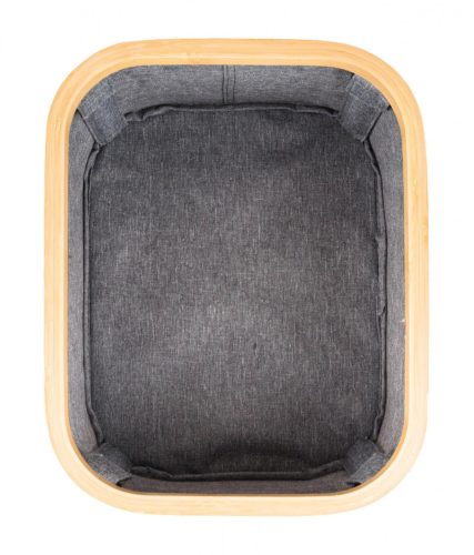 Tárolódoboz G21 24 x 30 x 15 cm, bambusz fedéllel, szürke