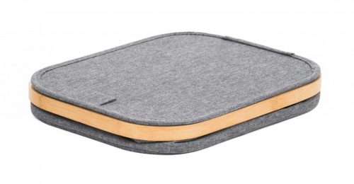 Tárolódoboz G21 24 x 30 x 15 cm, bambusz fedéllel, szürke