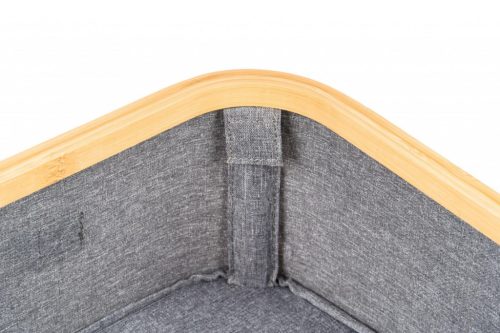 Tárolódoboz G21 24 x 30 x 15 cm, bambusz fedéllel, szürke