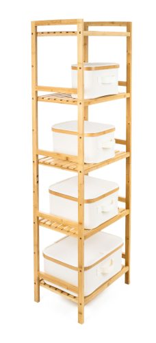 Tárolódoboz G21 24 x 30 x 15 cm, bambusz fedéllel, bézs