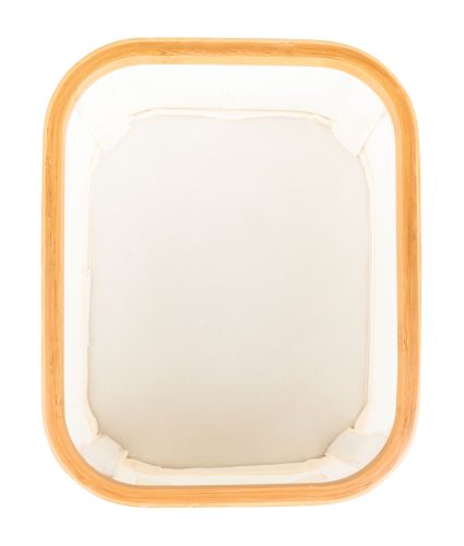 Tárolódoboz G21 24 x 30 x 15 cm, bambusz fedéllel, bézs