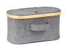 Tárolódoboz G21 30 x 15 x 15 cm, bambusz fedéllel, szürke