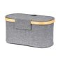   Tárolódoboz G21 30 x 15 x 15 cm, bambusz fedéllel, szürke