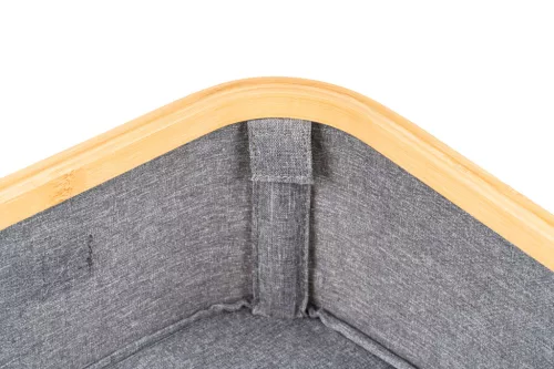 Tárolódoboz G21 30 x 15 x 15 cm, bambusz fedéllel, szürke