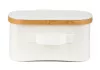 Tárolódoboz G21 30 x 15 x 15 cm, bambusz fedéllel, bézs