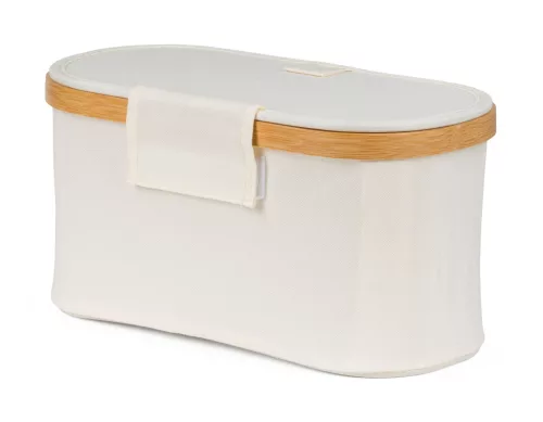 Tárolódoboz G21 30 x 15 x 15 cm, bambusz fedéllel, bézs