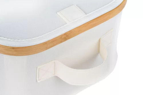 Tárolódoboz G21 30 x 15 x 15 cm, bambusz fedéllel, bézs