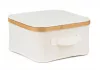 Tárolódoboz G21 30 x 30 x 15 cm, bambusz fedéllel, bézs