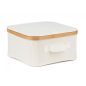 Tárolódoboz G21 30 x 30 x 15 cm, bambusz fedéllel, bézs
