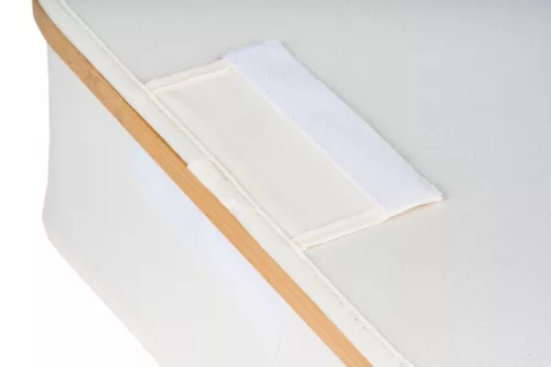 Tárolódoboz G21 30 x 30 x 15 cm, bambusz fedéllel, bézs