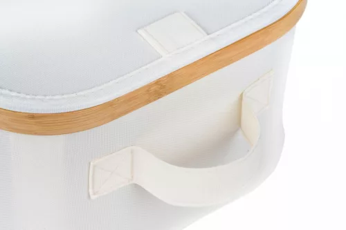 Tárolódoboz G21 30 x 30 x 15 cm, bambusz fedéllel, bézs