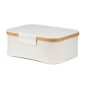 Tárolódoboz G21 40 x 30 x 15 cm, bambusz fedéllel, bézs