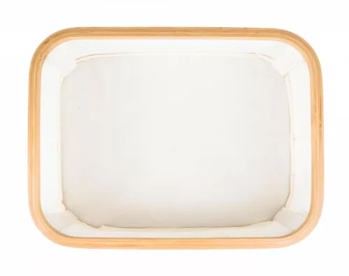 Tárolódoboz G21 40 x 30 x 15 cm, bambusz fedéllel, bézs