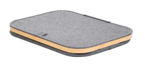 Tárolódoboz G21 40 x 30 x 15 cm, bambusz, fedéllel, szürke