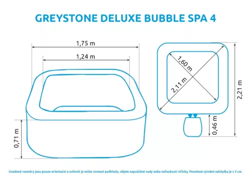Felfújható pezsgőfürdő Marimex Greystone Deluxe Bubble Spa 4 NP