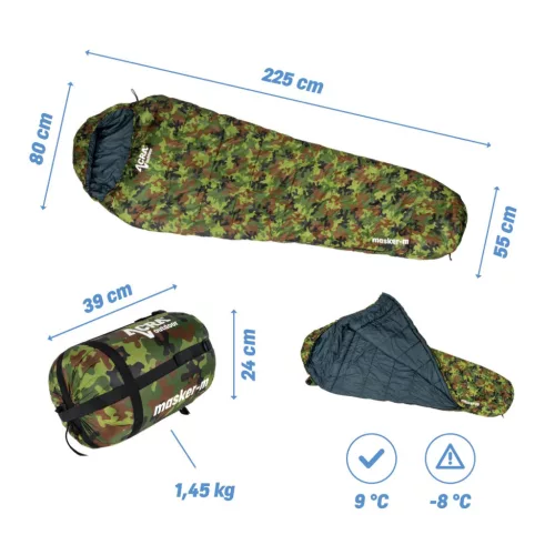 Hálózsák Acra Masker-M terepszínű, múmia