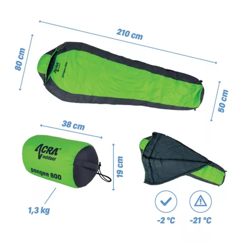 Hálózsák Acra Pongee 800 - 210 cm, kacsa tollal