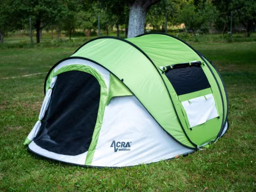 Acra Outdoor ST30 összecsukható sátor 2-3 személyre - zöld sötétítővel