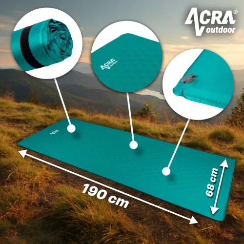 Acra L140GRE önfelfúvó matrac, zöld-kék, 4 cm
