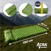 Acra L140CL felfújható matrac párnával, zöld, 5 cm