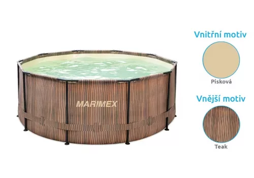 Marimex Florida medence 3,66x0,99 m szkimmerrel – TEAK mintázat
