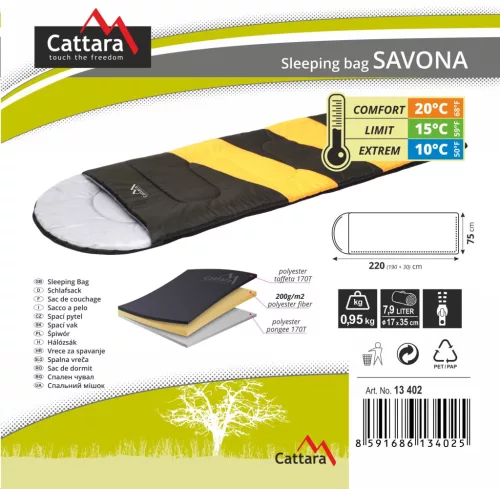 Cattara SAVONA takaró típusú hálózsák, 220 × 75 cm.