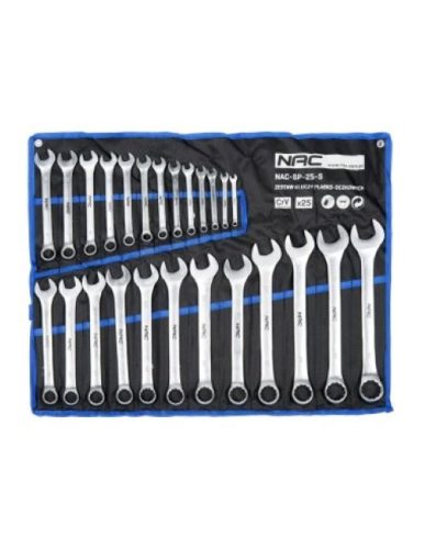 NAC villás-körkulcs készlet 6–32 mm, 25 darabos