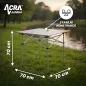   Acra C3S összecsukható kempingasztal alumínium 70 × 70 × 70 cm