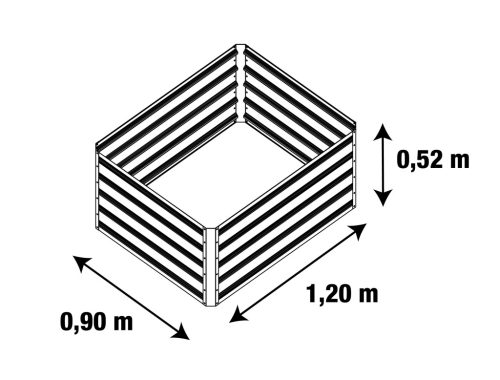 G21 Daisy magaságyás 120 x 90 x 52 cm, fémlemez, zöld