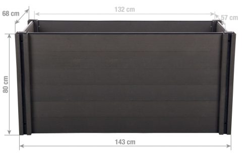 Magaságyás G21 Crop 143 x 68 x 80, WPC, ébenfa