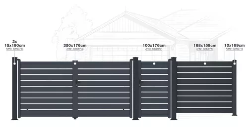 Kapu G21 Reno 350x176 cm kétszárnyú, antracit színű