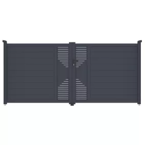Kapu G21 Marion 350x158 cm kétszárnyú, antracit színű