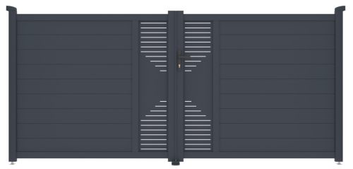 Kapu G21 Marion 350x158 cm kétszárnyú, antracit színű