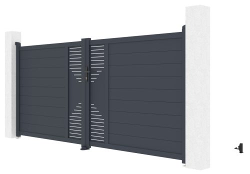 Kapu G21 Marion 350x158 cm kétszárnyú, antracit színű