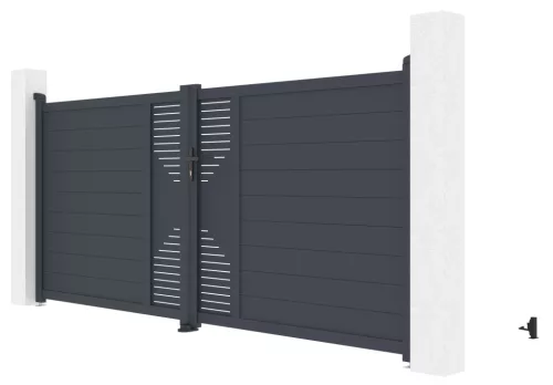 Kapu G21 Marion 350x158 cm kétszárnyú, antracit színű