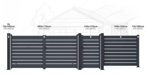 G21 oszlop kapuhoz 15x190 cm, talppal, antracit, 2 db