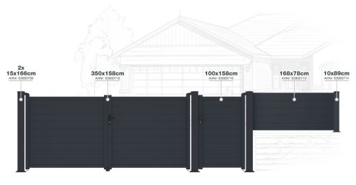 G21 Orlando kapu, 100 × 158 cm, balos kivitel, antracit színben
