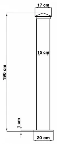 G21 oszlop kapuhoz és kiskapuhoz 15 × 190 cm talppal, antracit színben